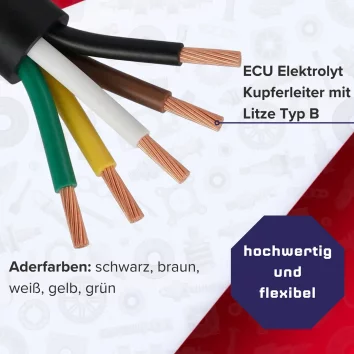 Auto Kabel 5 x 0,75 mm² FLRYy Fünfadrig...