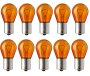 10 Stück Blinklampen PY21W 12V 21W Orange Kugel Auto Lampe BAU15s Blinker Birne
