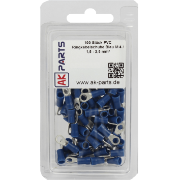 100 Stk PVC-Ringkabelschuhe 1,5 - 2,5 mm² Blau M 4