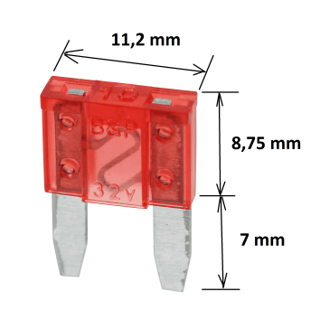 10 A Mini Flach Sicherung KFZ Auto Moto Flachstecksicherung Rot