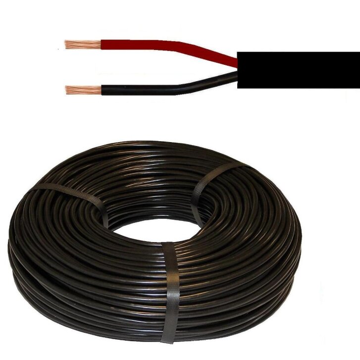 Cavo Auto Rotondo 2x2,5mm² – 20m Per Rimorchi, Isolamento PVC, Resistente 500V, Ideale Per Cablaggi E Luci