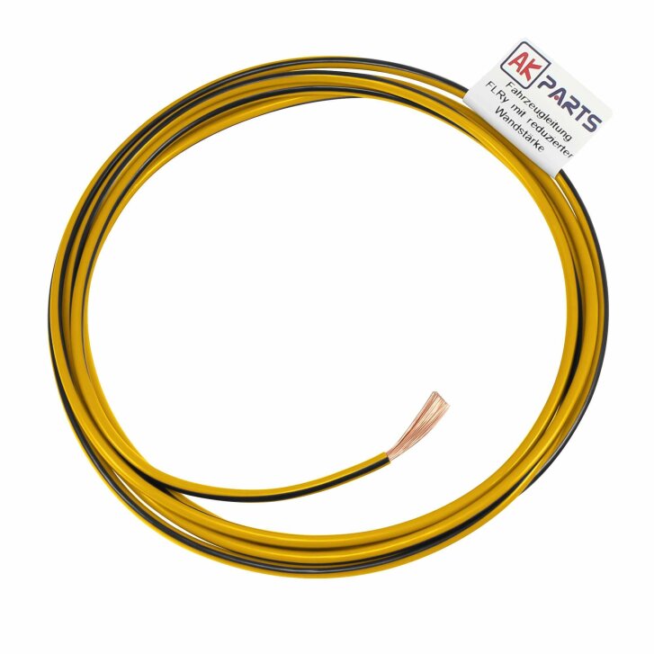 5 m Autokabel 2,5 mm² FLRy Fahrzeugleitung Gelb - Schwarz