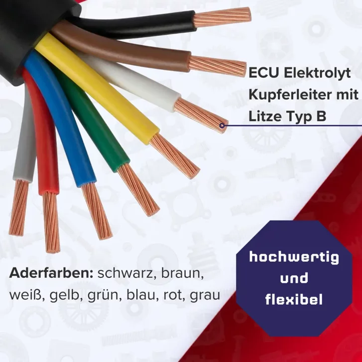 8 x 1,5 mm² Autokabel FLRYy Fahrzeugleitung Meterware