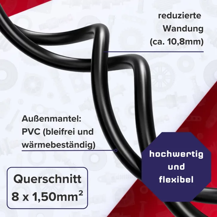 8 x 1,5 mm² Autokabel FLRYy Fahrzeugleitung Meterware