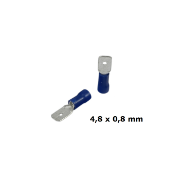 PVC Flachstecker 1,5 - 2,5 mm² Blau 4,8 x 0,8 mm 100...