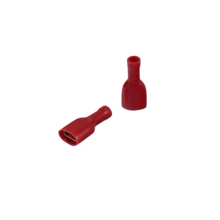 PVC Flachsteckhülse 0,5 - 1,5 mm² Rot 4,8 x 0,8 mm Vollisoliert 100 Stück