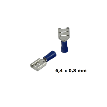 PVC Flachsteckhülse 1,5 - 2,5 mm² Blau 6,4 x...