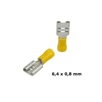 PVC Flachsteckhülse 4,0 - 6,0 mm² Gelb 6,4 x...