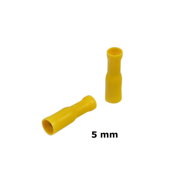 PVC Rundsteckhülse 4,0 - 6,0 mm² Gelb 5 mm 50...