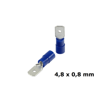 Nylon Flachstecker 1,5 - 2,5 mm² Blau 4,8 x 0,8 mm...
