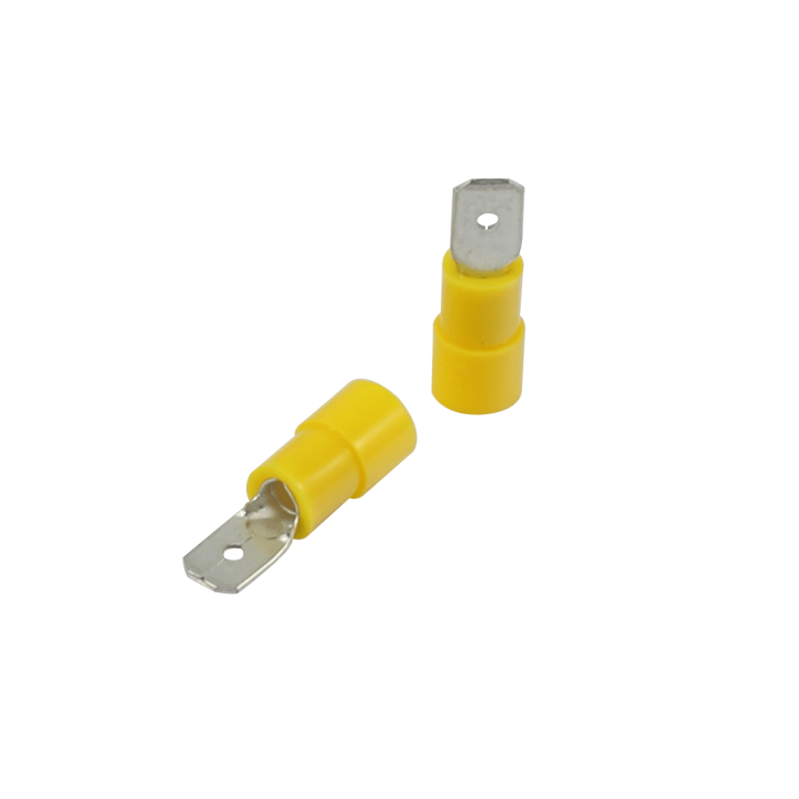 Nylon Flachstecker 4,0 - 6,0 mm² Gelb 6,35 x 0,8 mm 50 Stück