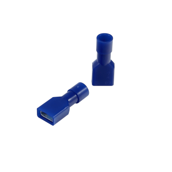 Nylon Flachsteckhülse 1,5 - 2,5 mm² Blau 6,4 x 0,8 mm Vollisoliert 100 Stück