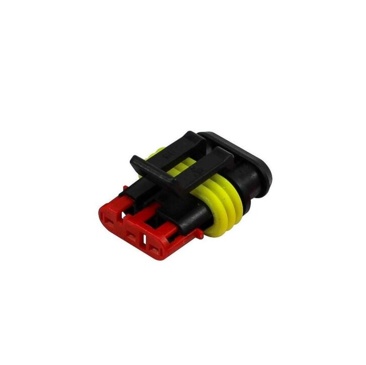 Kit Connecteur AMP Tyco Superseal 1.5 3 Broches - Pour Capteurs, Phares, Pompe à Essence Voiture